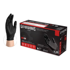 1642-Ammex 5 mil Black Nitrile Powder Free Gloves